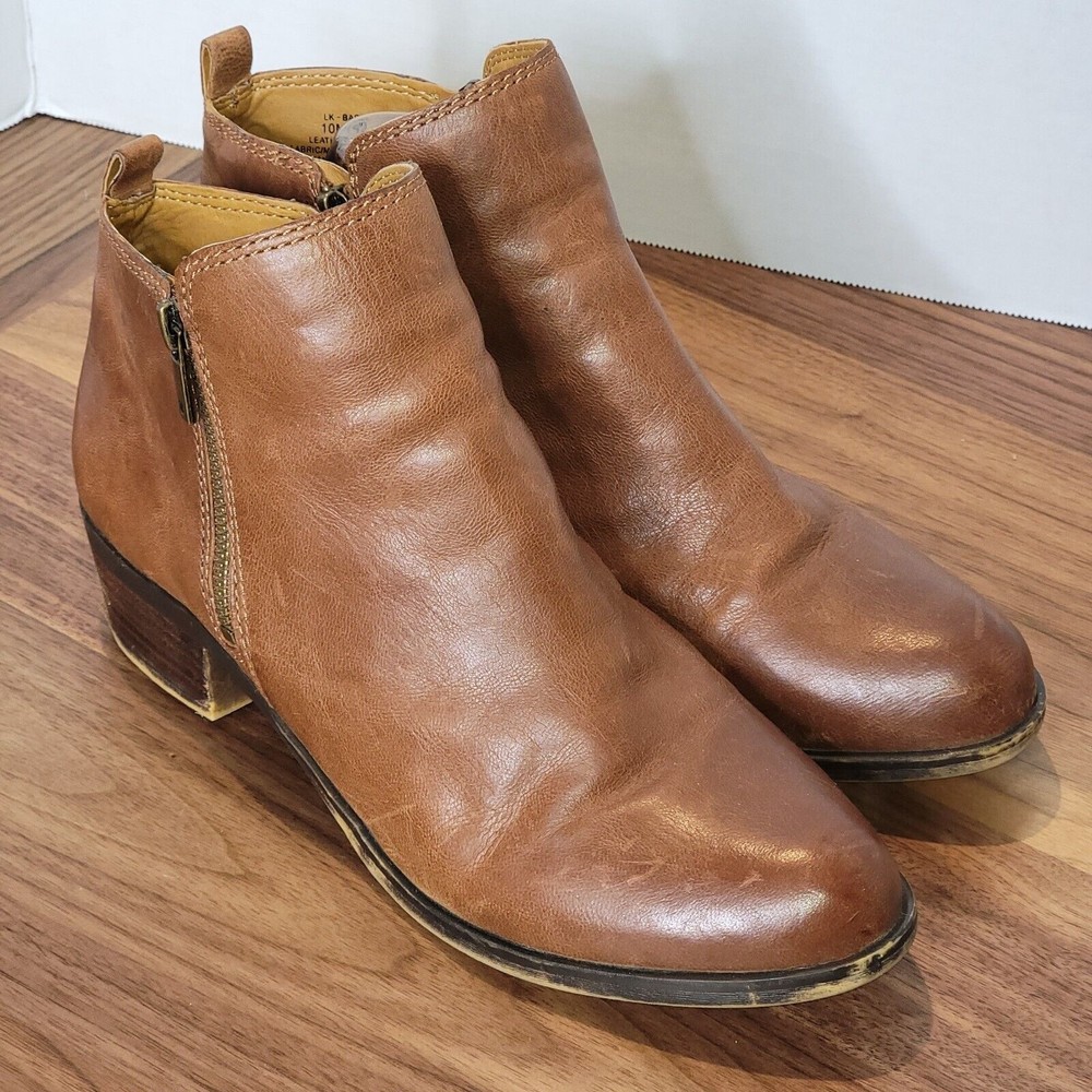 Lucky Brand Women's Tan Leather Ankle Booties